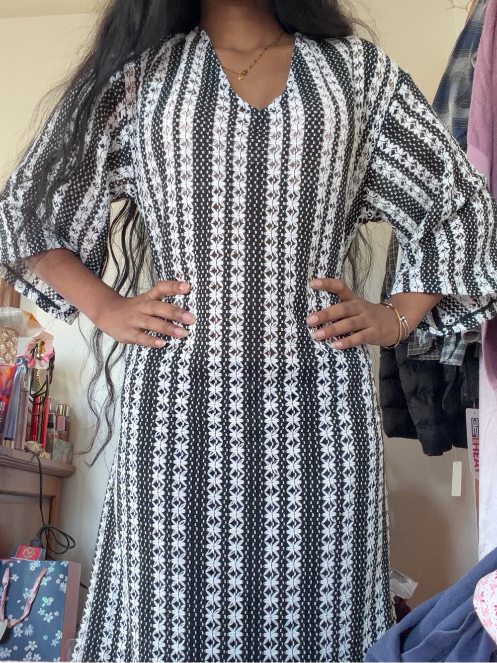 NWT Black and white crochet cover up